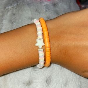 2pc homemade clay bead bracelets